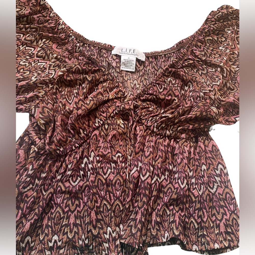 life love is for eternity medium crop blouse NWT